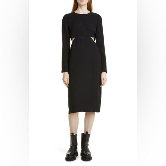 BIRGITTE HERSKIND Ignes Cutout Long Sleeve Sheath Dress In Black - Picture 1 of 11
